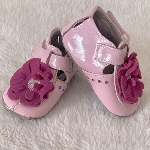 Livie And Luca Pink Flower Baby Girls Shoes Size 0-6 Months